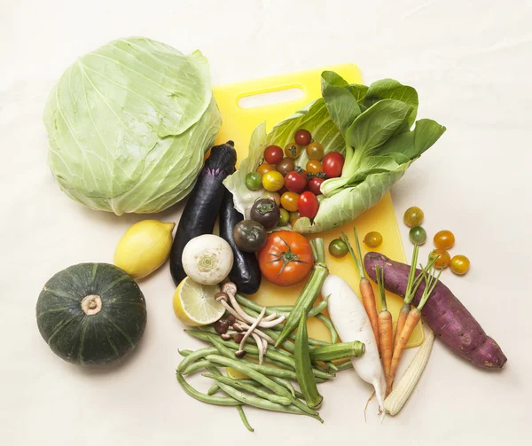 Vegetables on fabric background — Stock Photo, Image