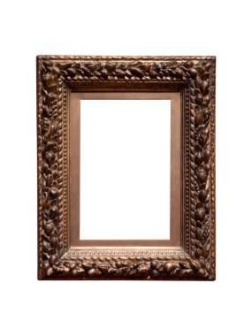 Beyaz arka plan üzerinde izole klasik ahşap çerçeve