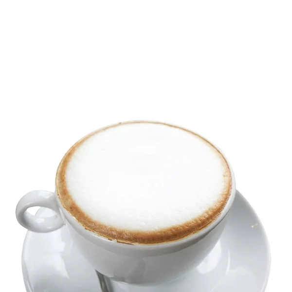 Horké Latté Káva Izolované Bílém Pozadí — Stock fotografie