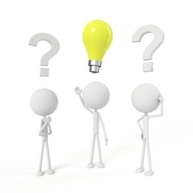 İnsanlar model olur ve fikirleri olur. 3B görüntüleme.