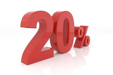 Yüzde yirmi. 3B görüntüleme.