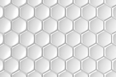 Modern altıgen fayans duvarı. 3B görüntüleme.