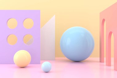 Geometrik şeklin soyut arka planı. 3d render.