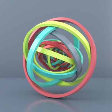 Geometrik şeklin soyut arka planı. 3d render.