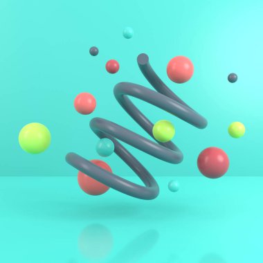 Geometrik şeklin soyut arka planı. 3d render.