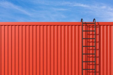 Mimarinin en düşük arkaplanı. 3B görüntüleme.