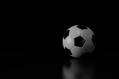 Karanlıkta futbol. 3B görüntüleme.