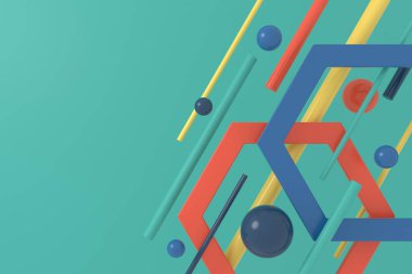 Geometrik şeklin soyut arka planı. 3 boyutlu arka plan tasarımı. 3B görüntüleme.