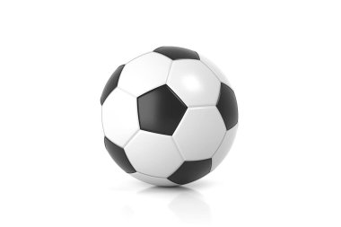 Beyaz arka planda futbol. 3d oluşturma.