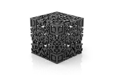 QR kod tasarımı. 3B görüntüleme.