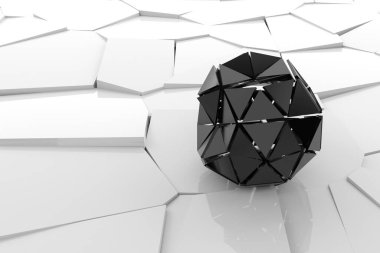 Geometrik şeklin soyut arka planı. 3d render.