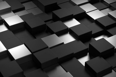 Lüks kavramlara sahip küpün soyut arkaplanı. 3B görüntüleme.