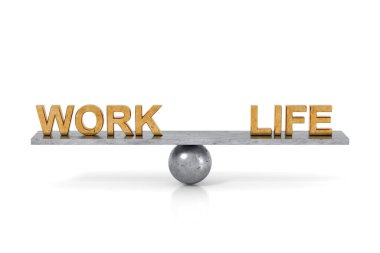 İş ve yaşam dengesi. 3B görüntüleme.