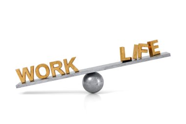 İş ve yaşam dengesi. 3B görüntüleme.