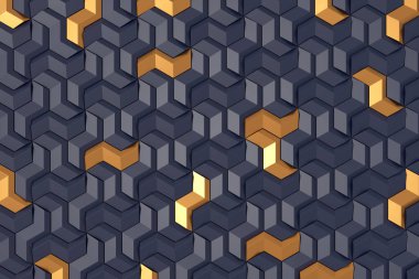 Lüks konseptli modern duvar tasarımı. 3B görüntüleme.