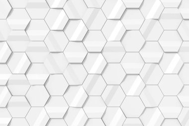 Modern duvar tasarımı. Hexgon 'un soyut arkaplanı. 3B görüntüleme.