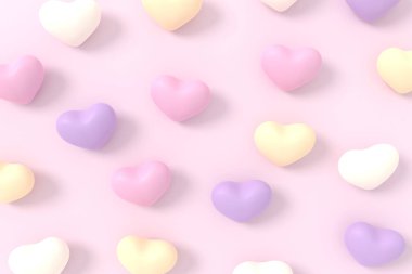 Sevgililer Günü arka plan tasarımı. 3B görüntüleme.