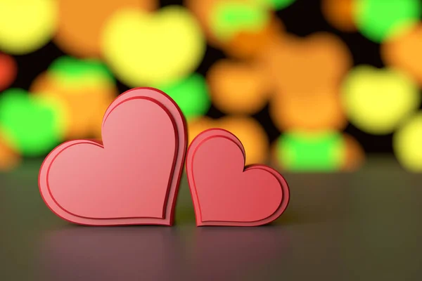 Couple Hearts Background Rendering — Zdjęcie stockowe