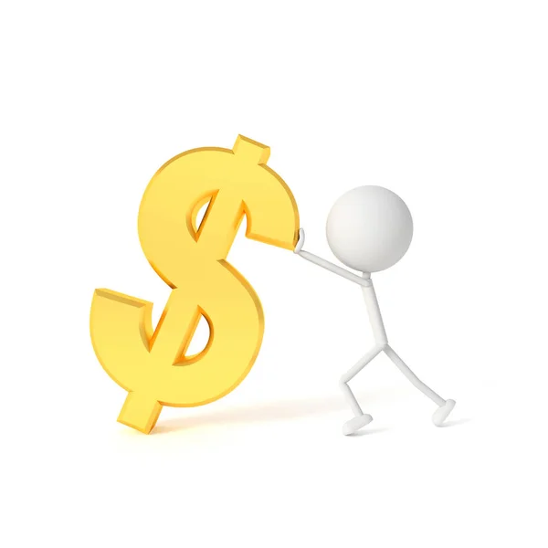 Modelowy Znak Podnoszący Dolara Renderowanie — Zdjęcie stockowe