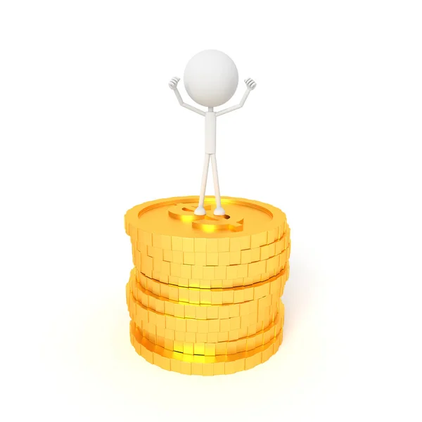 Man Standing Dollar Sign Rendering — 스톡 사진