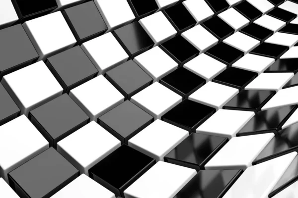Черно Белый Кубики Фона Рендеринг — стоковое фото