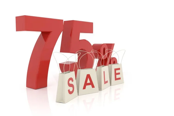 Seventy Five Percent Sale Rendering — Stock Photo, Image