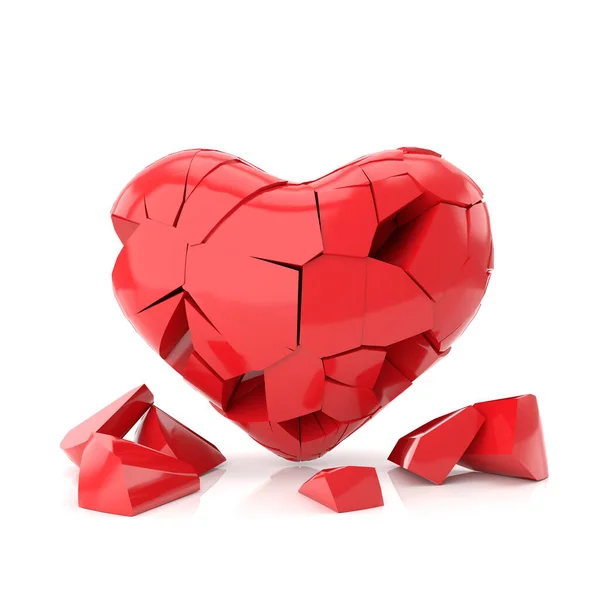 壊れた心臓の背景 3Dレンダリング — ストック写真