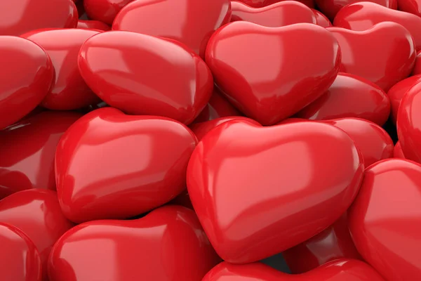 Red Hearts Background Rendering — Zdjęcie stockowe