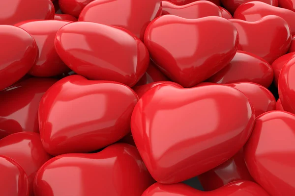 Red Hearts Background Rendering — Stock Fotó