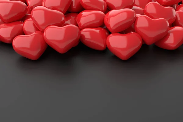 Red Hearts Background Rendering — Zdjęcie stockowe