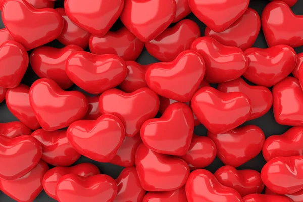 Red Hearts Background Rendering — 스톡 사진