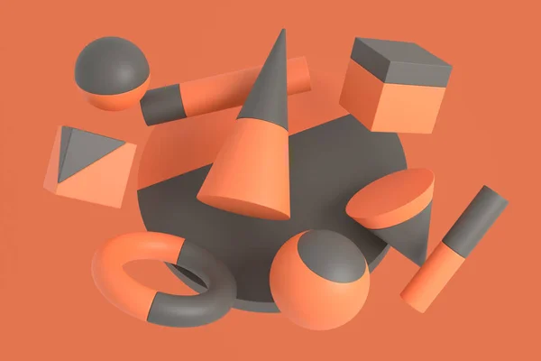 幾何学的形状の抽象的な背景 レンダリング — ストック写真
