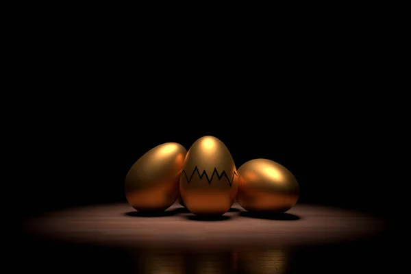 Abstract Background Golden Eggs Rendering — Fotografia de Stock