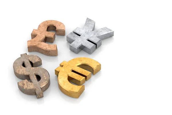 Trójwymiarowy Znak Banera Walutowego Renderowanie — Zdjęcie stockowe