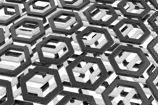 Altıgen şeklinin arka plan. 3D render.