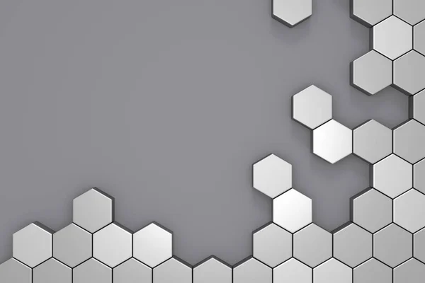 Modern Wall Design Abstract Background Hexgon Rendering — Stock Photo, Image