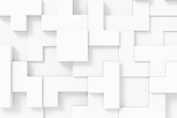 Contexto Abstrato Cubo Soma Padrão Puzzle Renderização — Fotografia de Stock