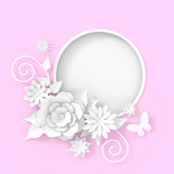 Flower Frame Background Design Rendering — Fotografia de Stock