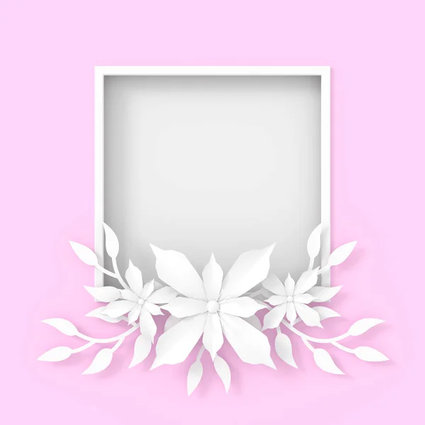 Квіткова Рамка Фонового Дизайну Візуалізація — стокове фото