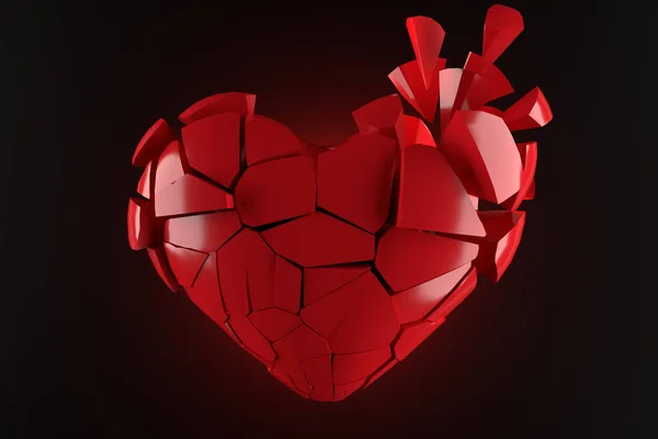 Broken Heart Wallpaper Design Rendering — Fotografia de Stock