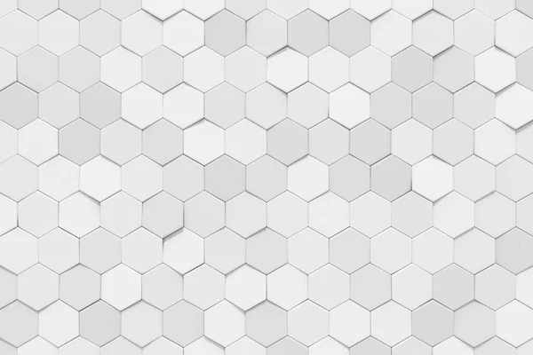 Modern fayans duvar tasarımı. Hexgon 'un soyut arkaplanı. 3B görüntüleme.