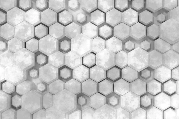 Tile Wall Design Cement Textute Abstract Background Hexgon Rendering — ストック写真