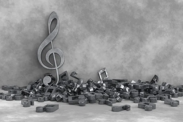 Música Design Fundo Fenda Aguda Notação Musical Renderização — Fotografia de Stock