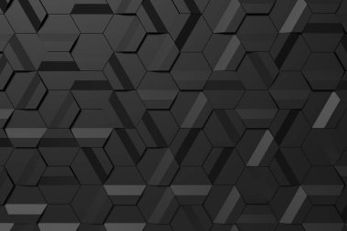 Modern fayans duvarı. Karanlık arka plan tasarımı. 3B görüntüleme.