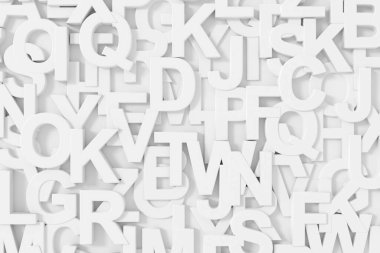 Abstract background of alphabet. 3D rendering.