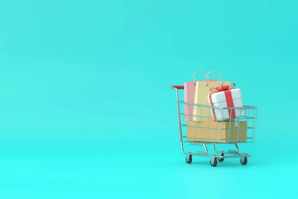 Shopping Cart Banner Design Rendering — ストック写真