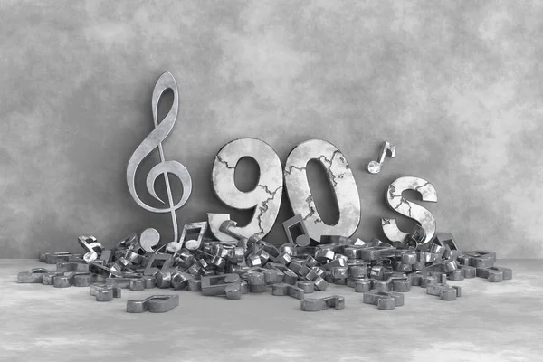 Desenho Capa Música Dos Anos Fenda Aguda Notação Musical Renderização — Fotografia de Stock