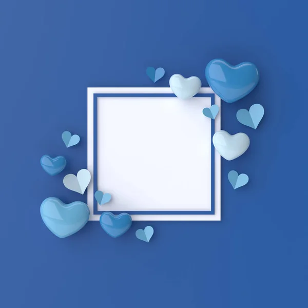 Heart frame. Valentine background. 3D illustration.