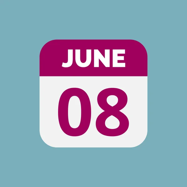 Juni Kalenderdatum Ikon — Stock vektor