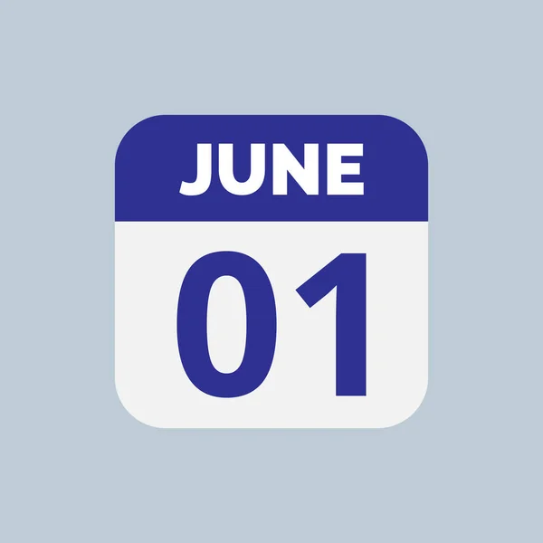 Junho Calendário Data Ícone — Vetor de Stock